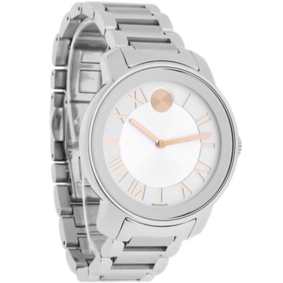 Movado bold stainless steel and rose gold